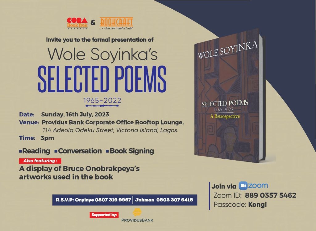 Event Invitation for Book Presentation - Selected Poems 1965-2022 (Wole Soyinka)